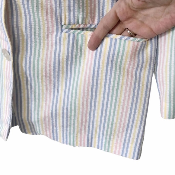 Vintage Rainbow Seersucker Blazer - Picture 4 of 9